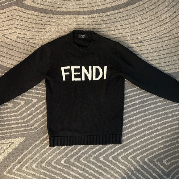 Fendi Black Crewneck Sweater for Men - Picture 3 of 12